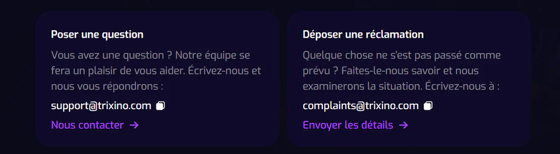 Trixino Casino — seo-text:support